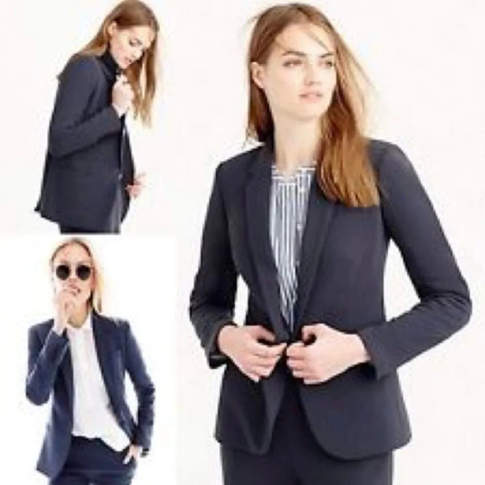 J. Crew Single‎ Button Blazer Jacket in Bonded Crepe